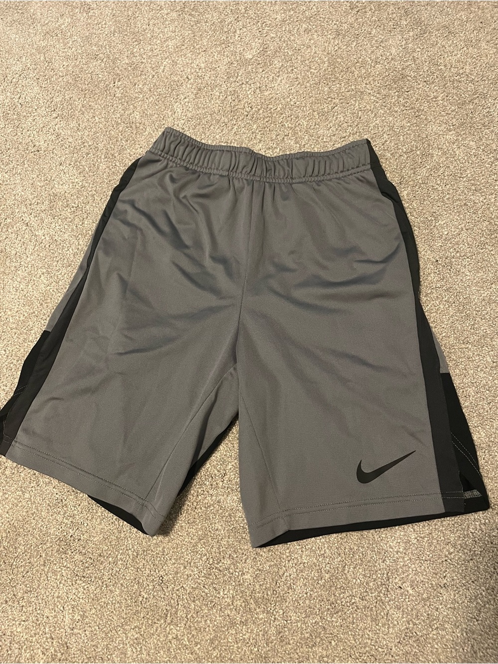 Nike Men’s Gray Athletic Shorts with Black Accents